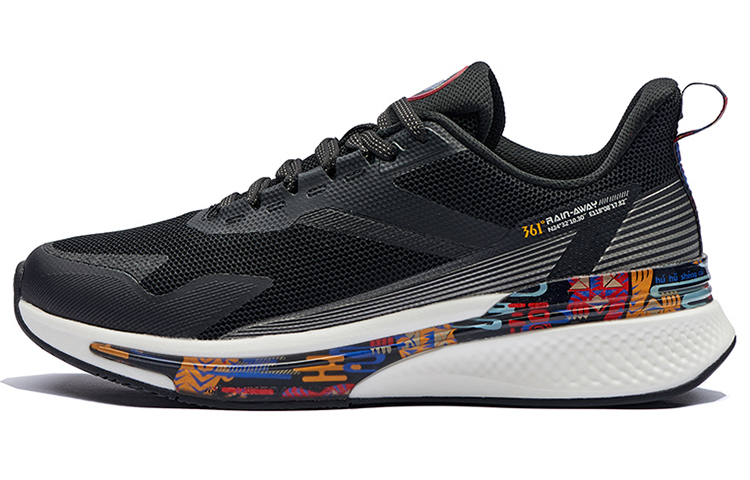 361° Yu Yi Soft Sole Rebound Abrasion Resistant Slip Resistant Low top Running Shoes Men’s Black Yellow