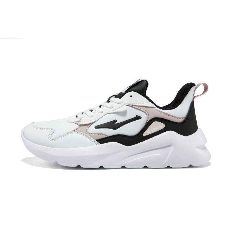 Erke Fleece Lined Comfortable Versatile Slip Resistant Abrasion Resistant Low top Running Shoes Women’s White Black