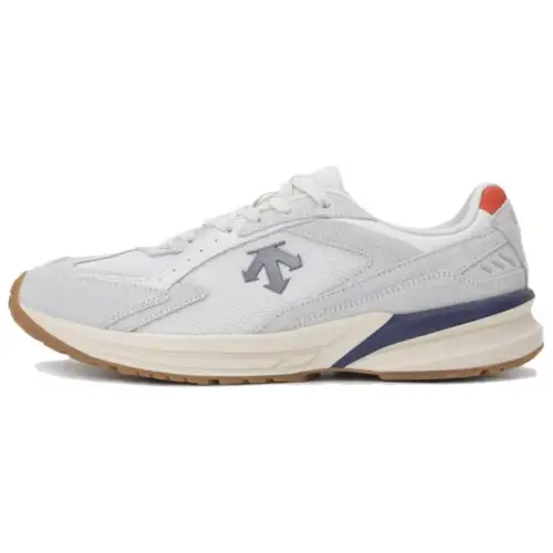 DESCENTE Slip Resistant Abrasion Resistant Low top Casual Shoes Unisex Gray White