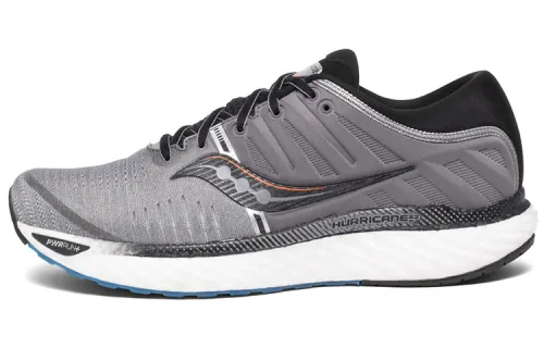 Saucony Hurricane Mesh Cushioning Slip Resistant Support Lightweight Low top Running Shoes Men's Gray Black