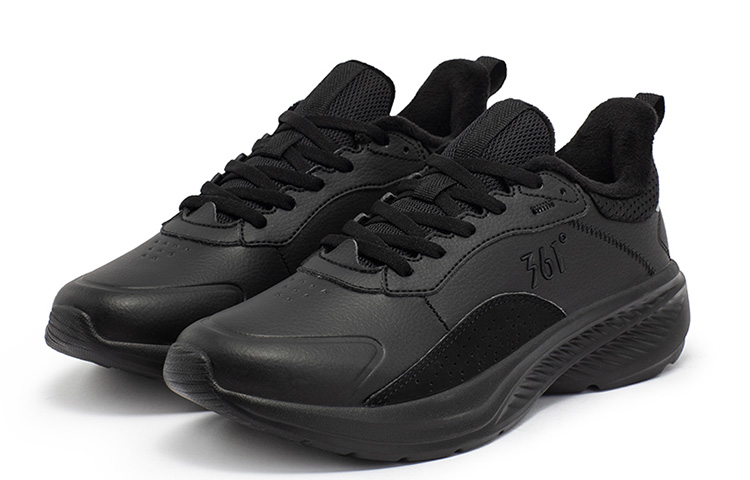 361° Leather Upper, Fleece Lined, Padded, Cold Resistant Thermal Slip Resistant Low top Casual Running Shoes Women’s