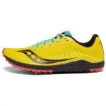 Saucony Mesh Cushioning Slip Resistant Lightweight Low top Running Shoes Women's Yellow Black Long Stud