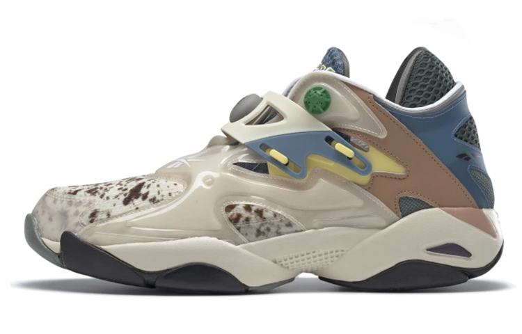 Brain Dead x Reebok Pump Court synthetic leather, comfortable and versatile, shock-absorbing and wear-resistant support, mid-top lifestyle casual shoes, same style for men and women, blue gray