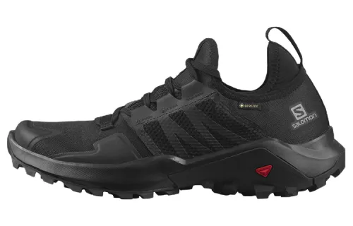 SALOMON Madcross Lace Up Fabric Abrasion Resistant Low top Running Shoes Men's Black