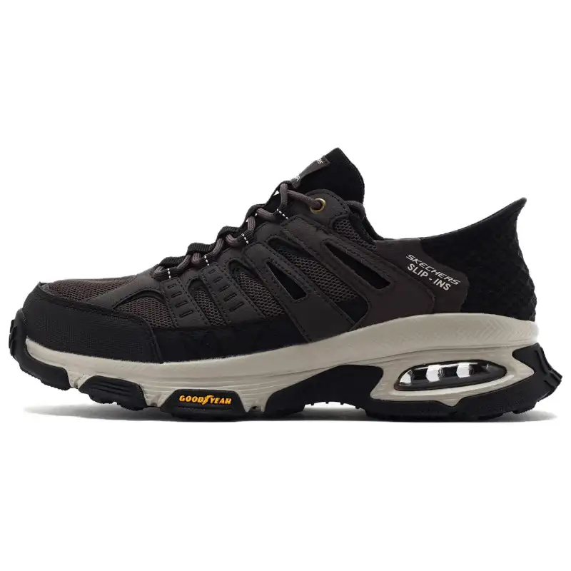Skechers Breathable Lightweight Rebound Low top Casual Running Shoes Men's Black
