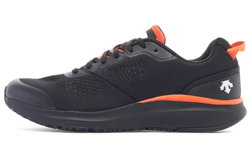 DESCENTE RUNNING Comfortable Quick Dry Breathable Low top Running Shoes Unisex Black Orange