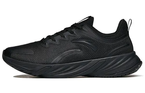 Anta Running Collection Mesh Cushioning Slip Resistant Abrasion Resistant Waterproof Low top Running Shoes Men's Black