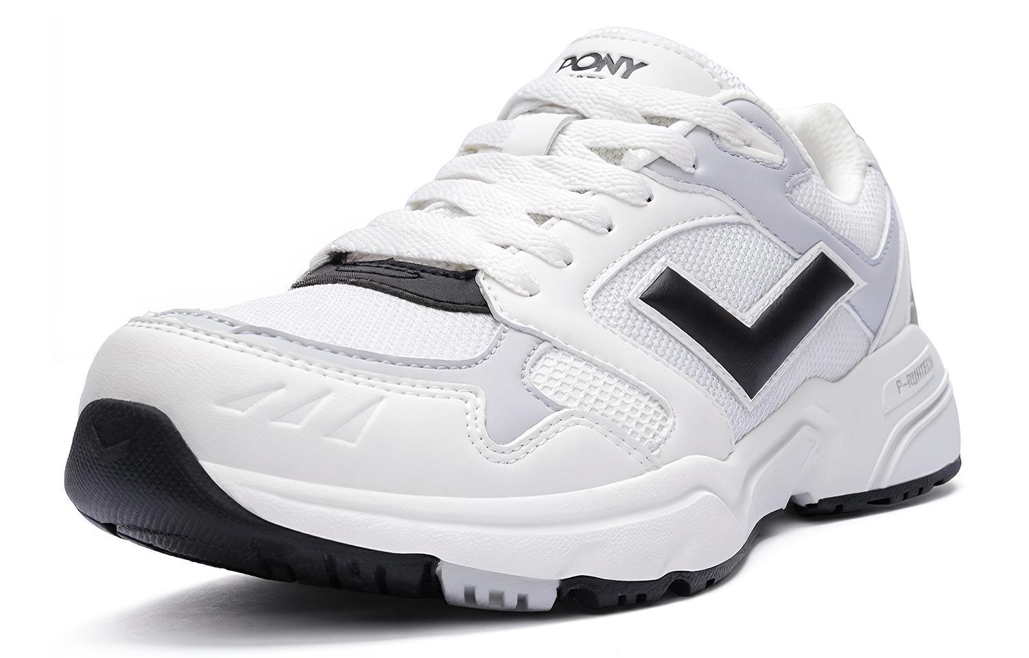Pony MJ 72 Cushioning Slip Resistant Low top Running Shoes Unisex White Gray
