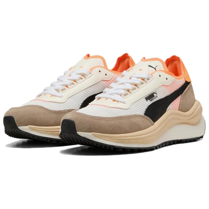 PUMA RIDER ELITE Cushioning Abrasion Resistant Support Low top Running Shoes Unisex Brown White Orange
