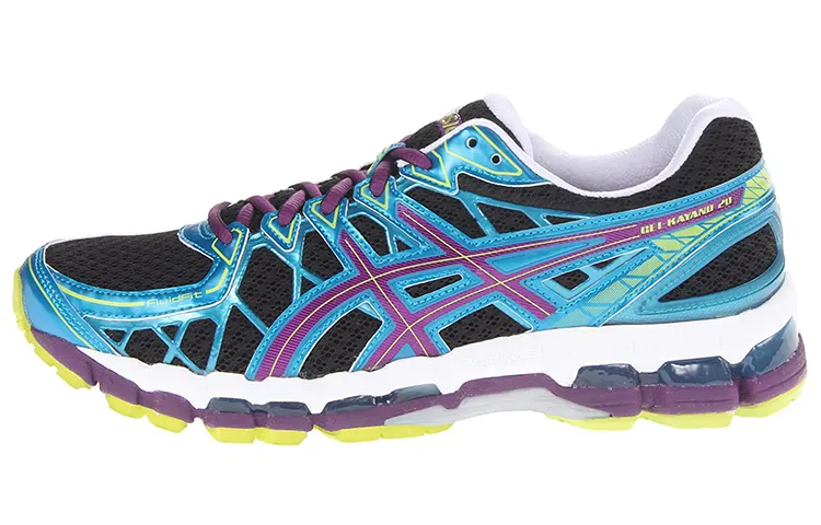 Asics Gel Kayano20 Comfortable Low top Athletic Shoes Women's Black Blue Purple Patchwork