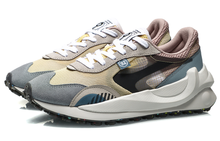 Li Ning Square Running Shoes Women’s Yellow Blue Gray