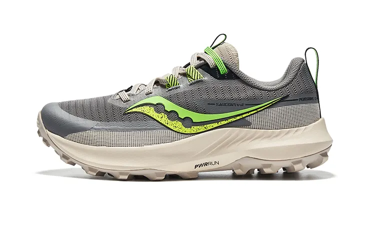 Saucony Peregrine 13 Falcon 13 Slip Resistant And Breathable Low top Trail Running Shoes Women's Gray Green