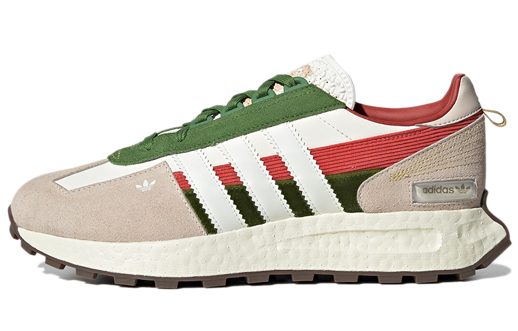 Adidas originals Retropy E5 comfortable and soft shoelaces, two-layer suede leather, shock-absorbing, non-slip, wear-resistant, lightweight, low-top training running shoes, same style for men and women, white and green
