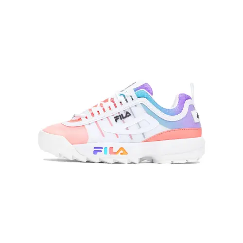 FILA Disruptor Cushioning Lightweight Low top Running Shoes Women's White Red