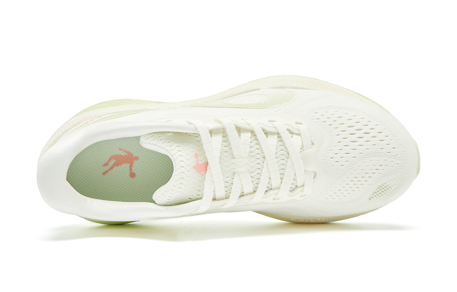 QIAODAN Steering 600 Running Shoes Women’s Low Top Ivory White/Apricot Pink