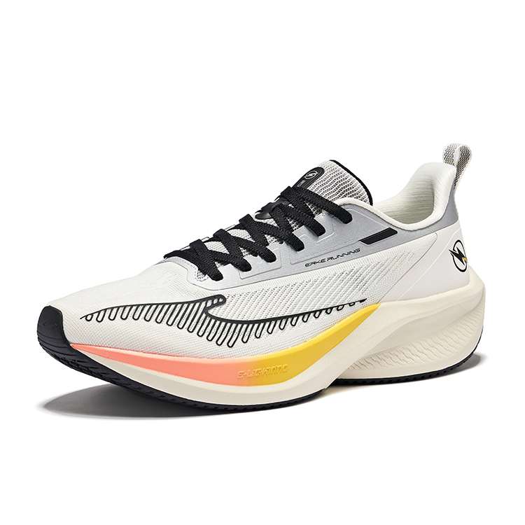 Erke Lightning 4 Running Shoes Men’s Low Top Microcrystal White/Bright Silver
