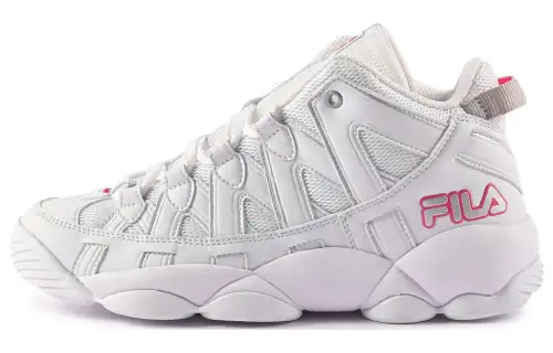 FILA Spaghetti C 1 Comfortable Cushioning, Wear Resistant Mid top Running Shoes Unisex White Pink Silver