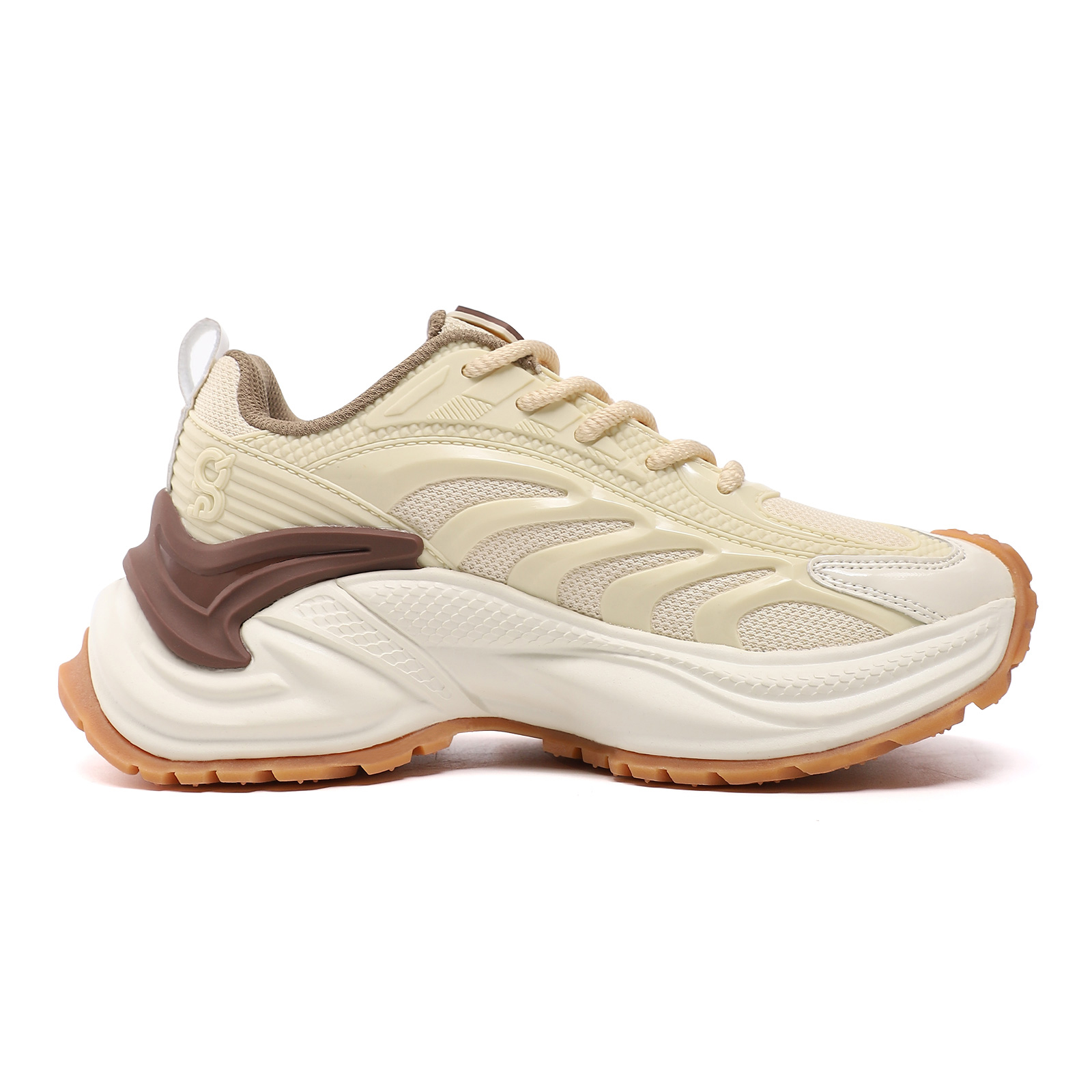 ONPU Cushioning Abrasion Resistant Cushioning, Wear Resistant Low top Casual Running Shoes Unisex Beige Coffee