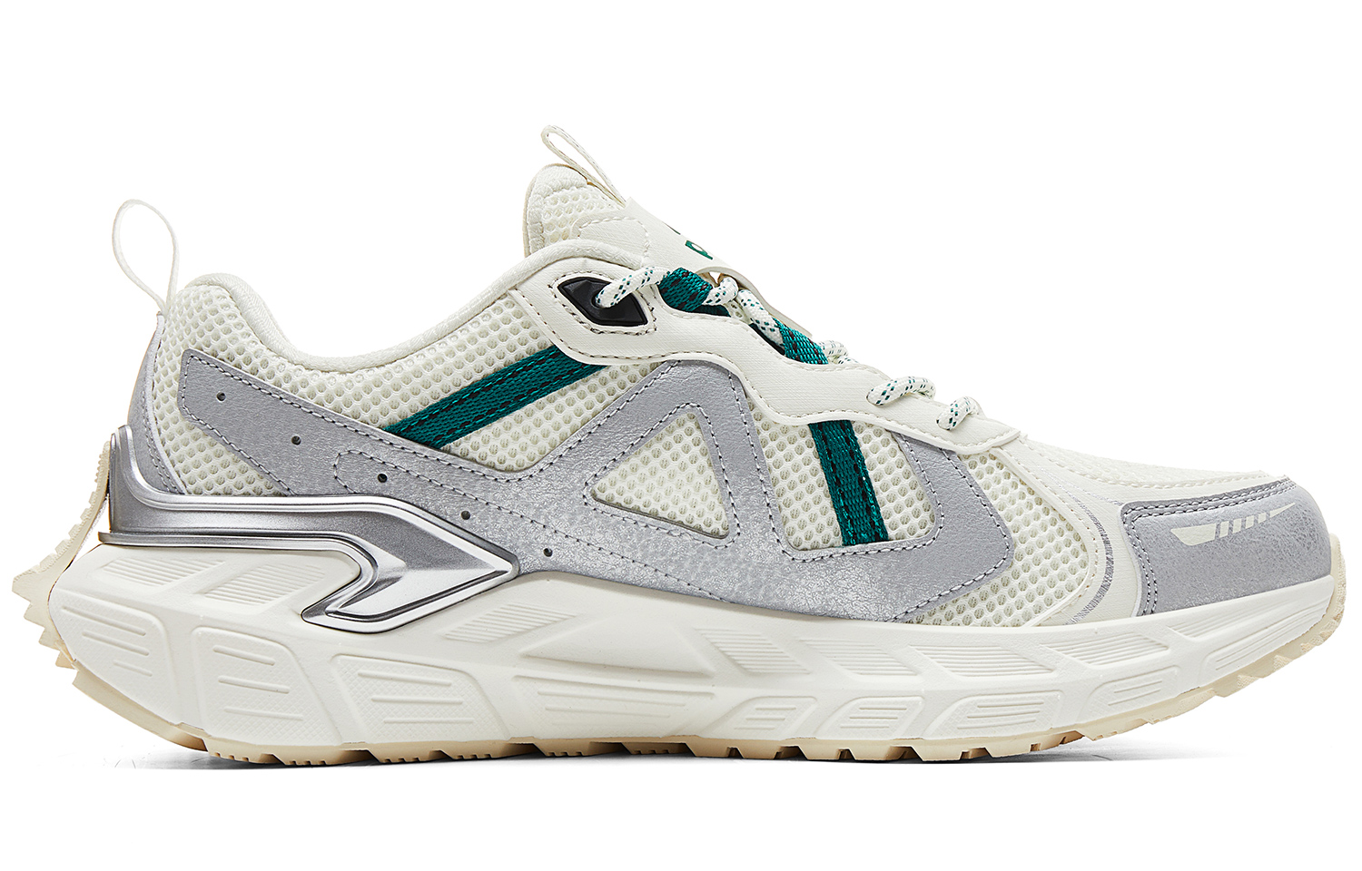 PEAK Cushioning Slip Resistant Abrasion Resistant Breathable Rebound Low top Running Shoes Men’s Beige White Green