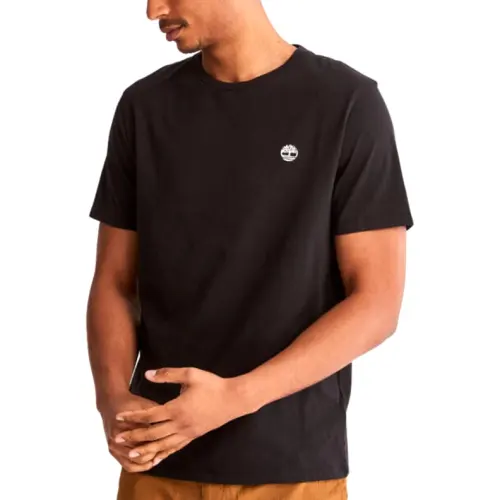 Timberland T Shirts Men's Black Crew Neck Moderate Straight Fit