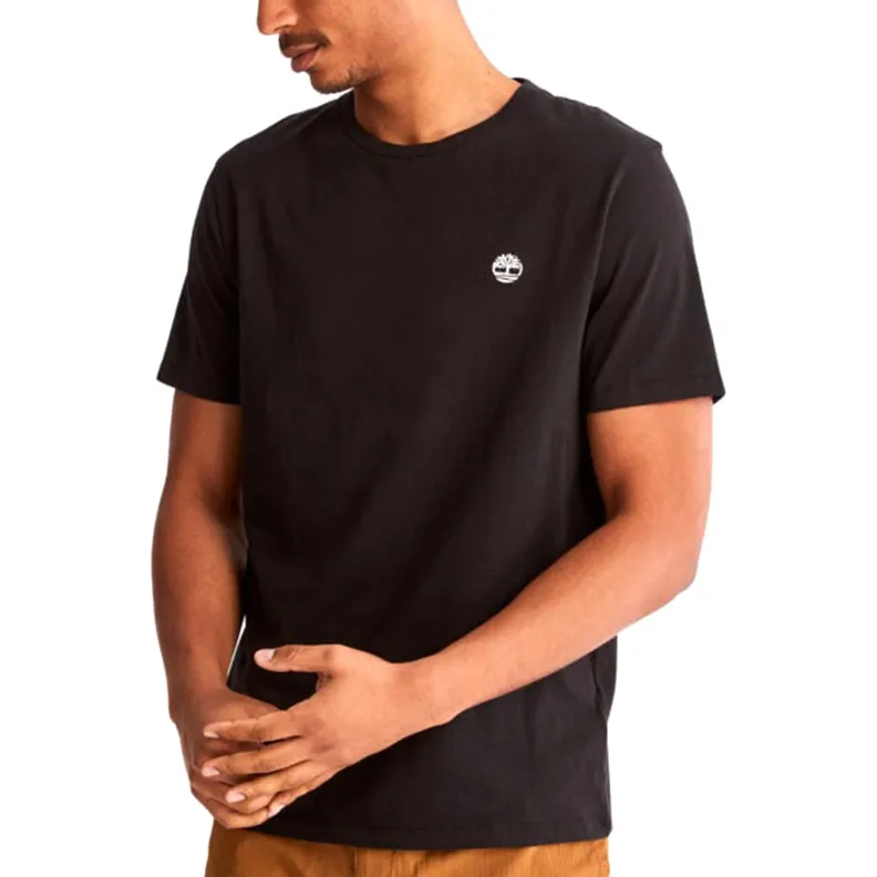 Timberland T-Shirts Men's Black Crew Neck Moderate Straight Fit