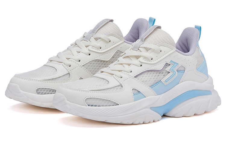 361° Cushioning Slip Resistant Abrasion Resistant Breathable Lightweight Low top Running Shoes Women’s White Blue
