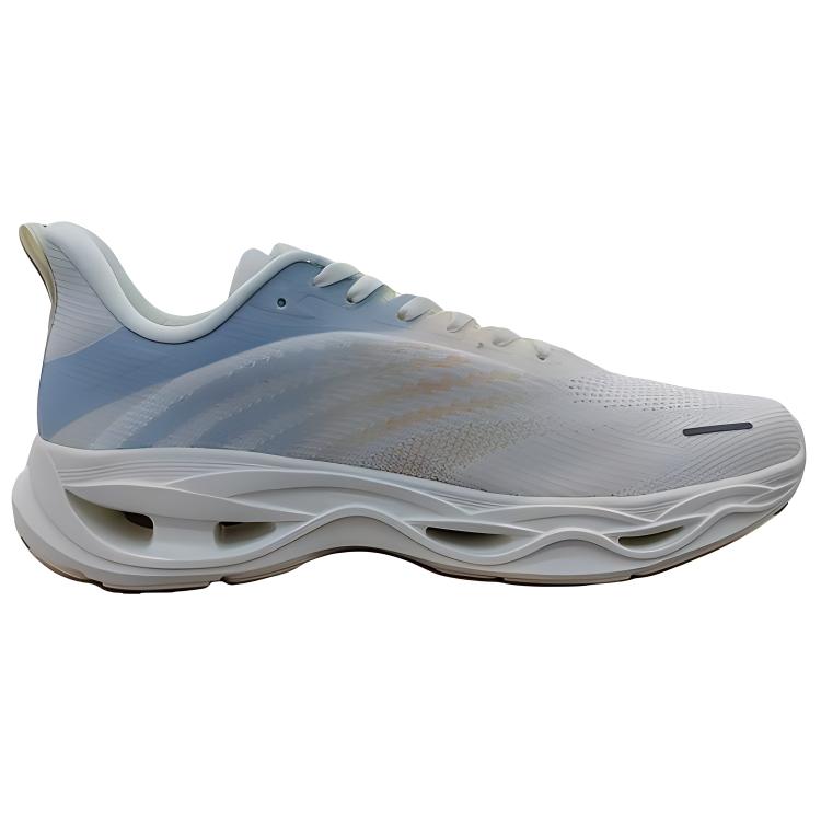 Erke Comfortable Cushioning Breathable Low top Platform Casual Running Shoes Unisex White