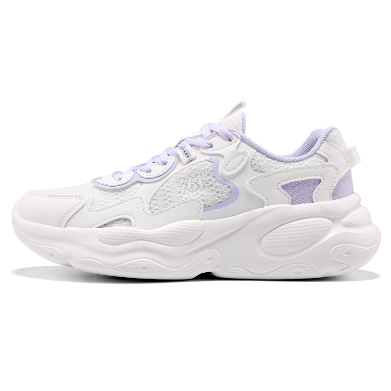 361° Yunshu Cushioning Abrasion Resistant Lightweight Low top Casual Running Shoes Women’s White Purple