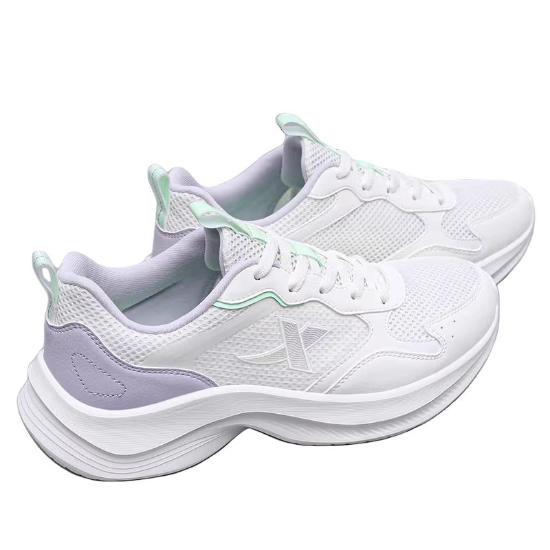 XTEP Cushioning Breathable Lightweight Low top Casual Running Shoes Women’s White Purple