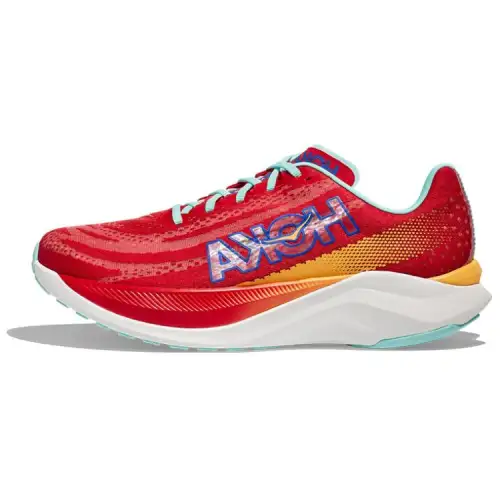 HOKA ONE ONE Mach X comfortable and lightweight shock-absorbing and breathable low-top running shoes men's bright red