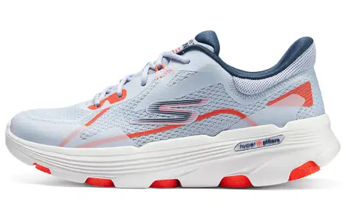 Skechers Synthetic Leather Cushioning, Wear Resistant Low top Casual Running Shoes Women's Blue Orange