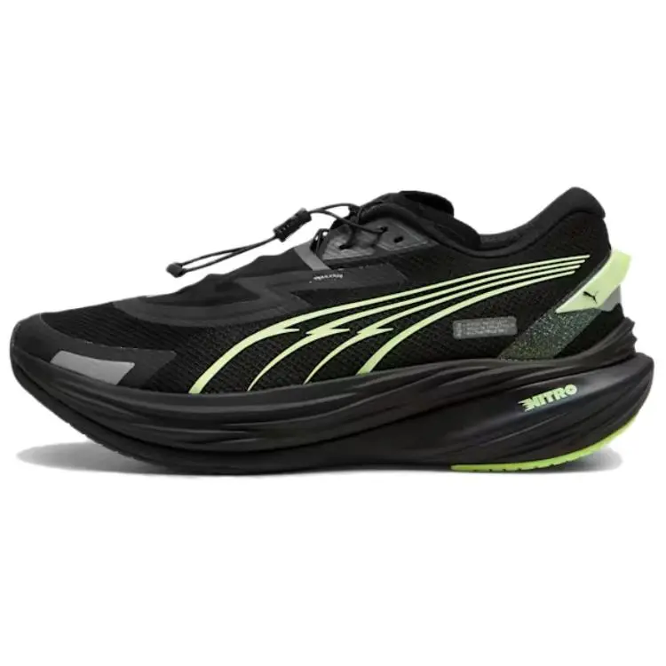 PUMA Deviate NITRO 3 Slip Resistant Abrasion Resistant Low top Casual Running Shoes Men's Black