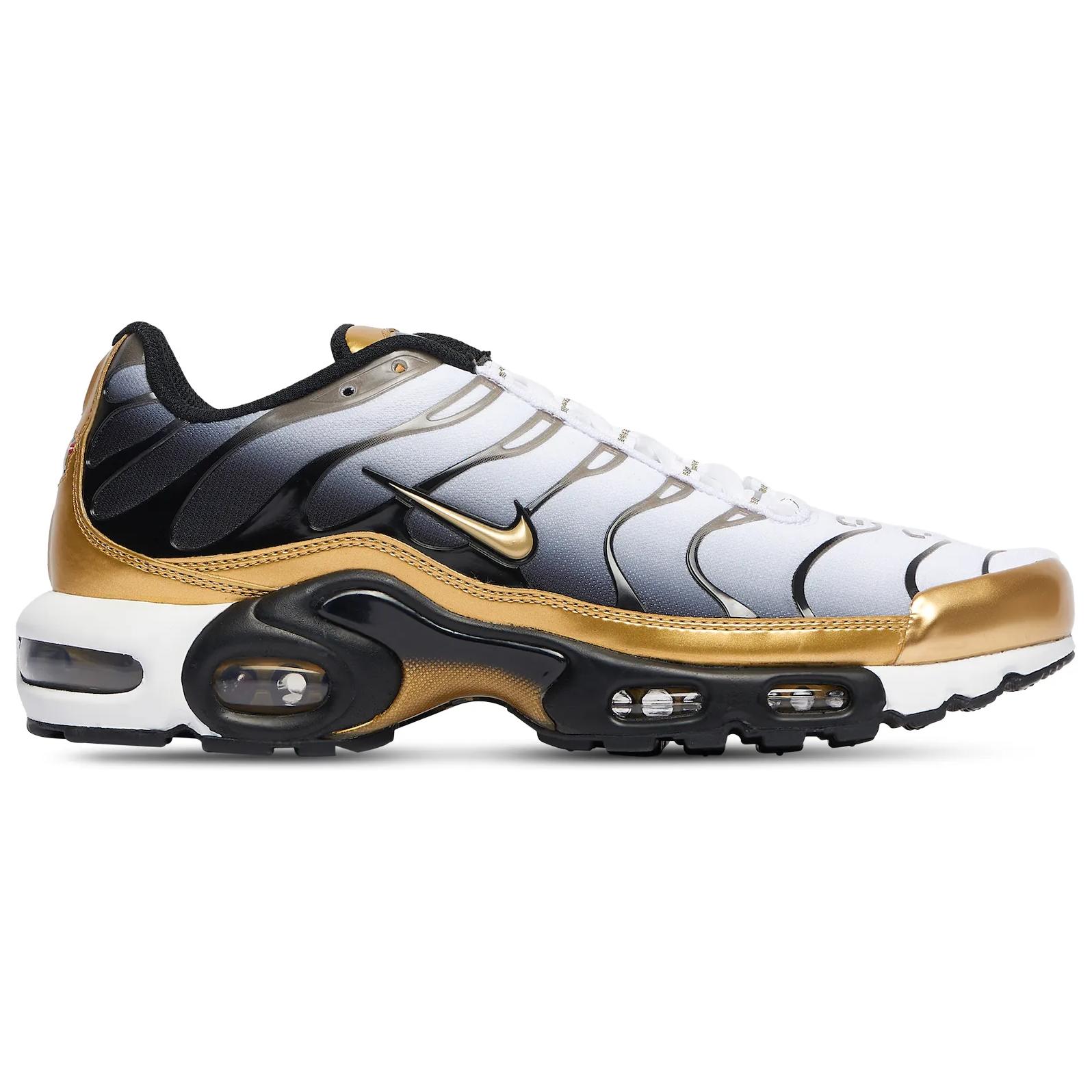 Nike Air Max Plus Low top Running Shoes Men’s White Black Gold