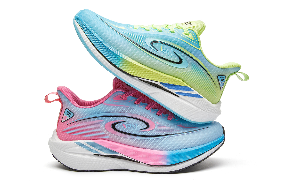 IFXRN X VOIT Running Shoes Unisex Low Top Left Neon Green/Rose Red Mismatched
