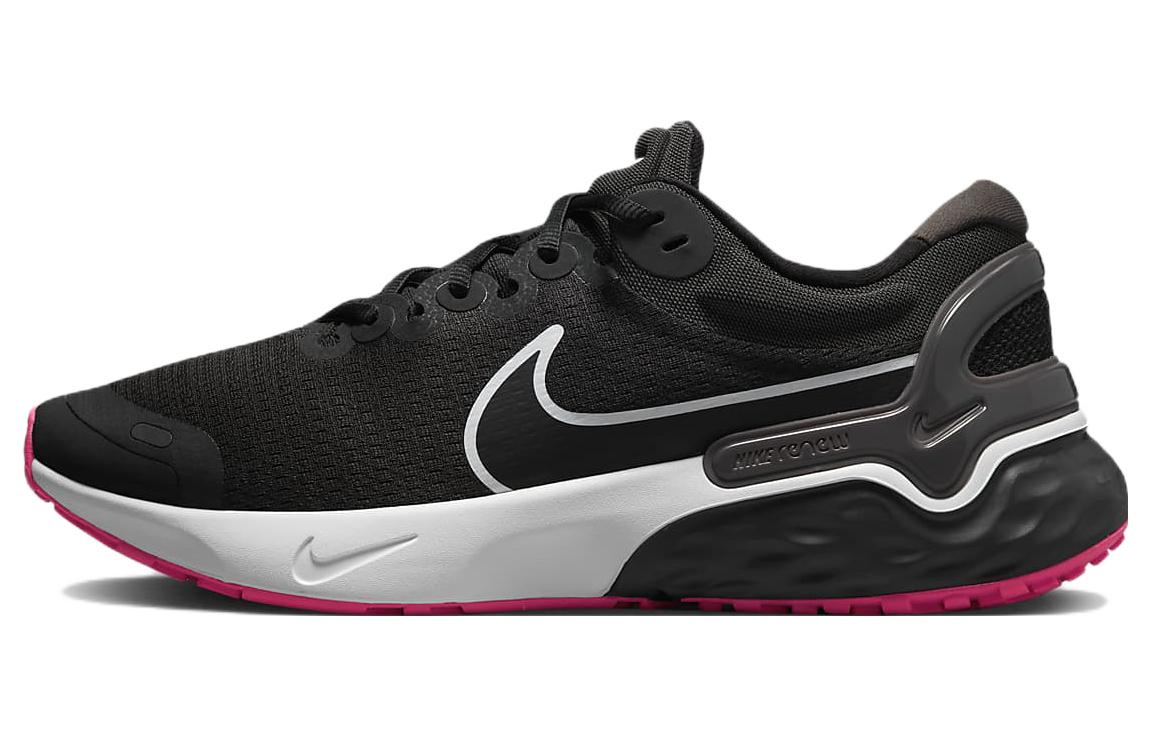 Nike Renew Run 3 Cushioning Slip Resistant Abrasion Resistant Low top Running Shoes Black White Red