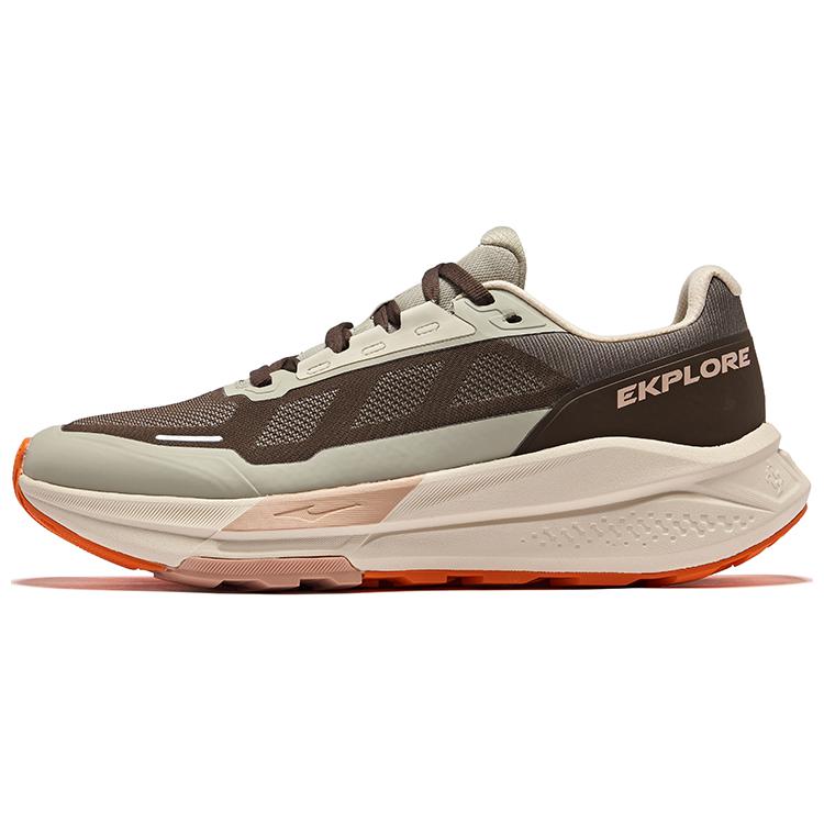 Erke Slip Resistant Abrasion Resistant Support Low top Running Shoes Men’s Dark Sandalwood Pine Tea Brown