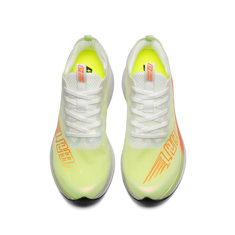 LPMX Fabric Cushioning Breathable Low top Sprint Running Shoes Unisex White Lotus Orange/Olympic Edition