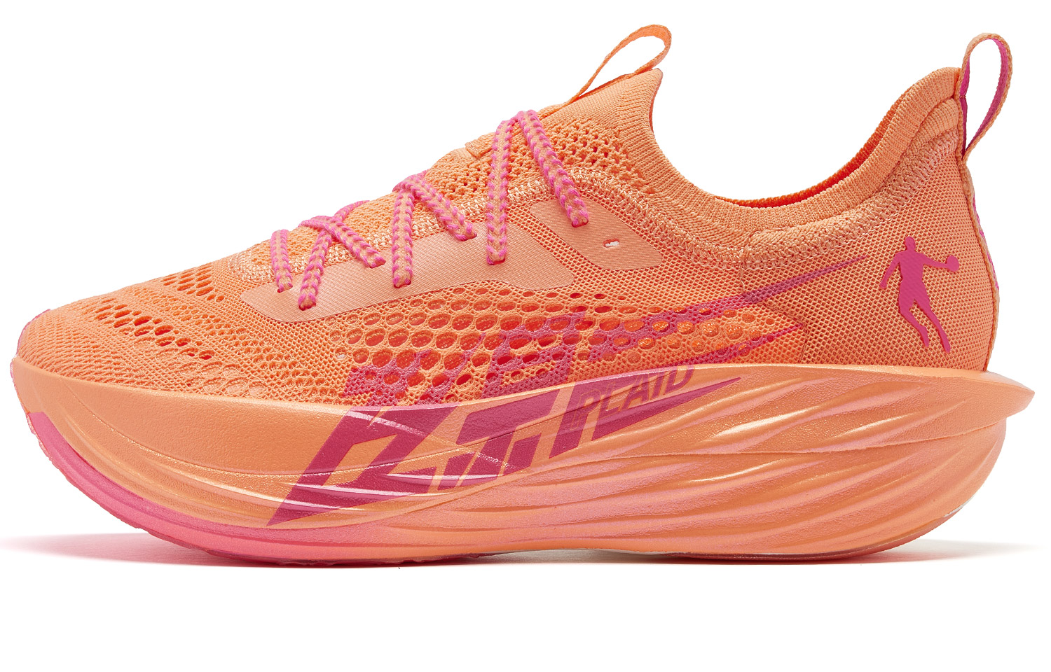 QIAODAN Flying Shadow Plaid Abrasion Resistant Low top Marathon Running Shoes Women’s Pink