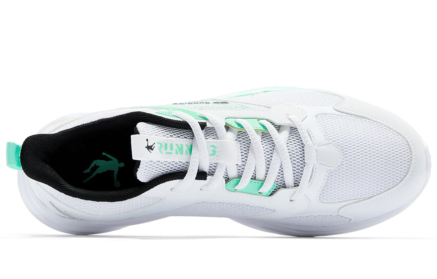 QIAODAN Soft Sole Cushioning, Wear Resistant Low top Running Shoes Men’s White Green
