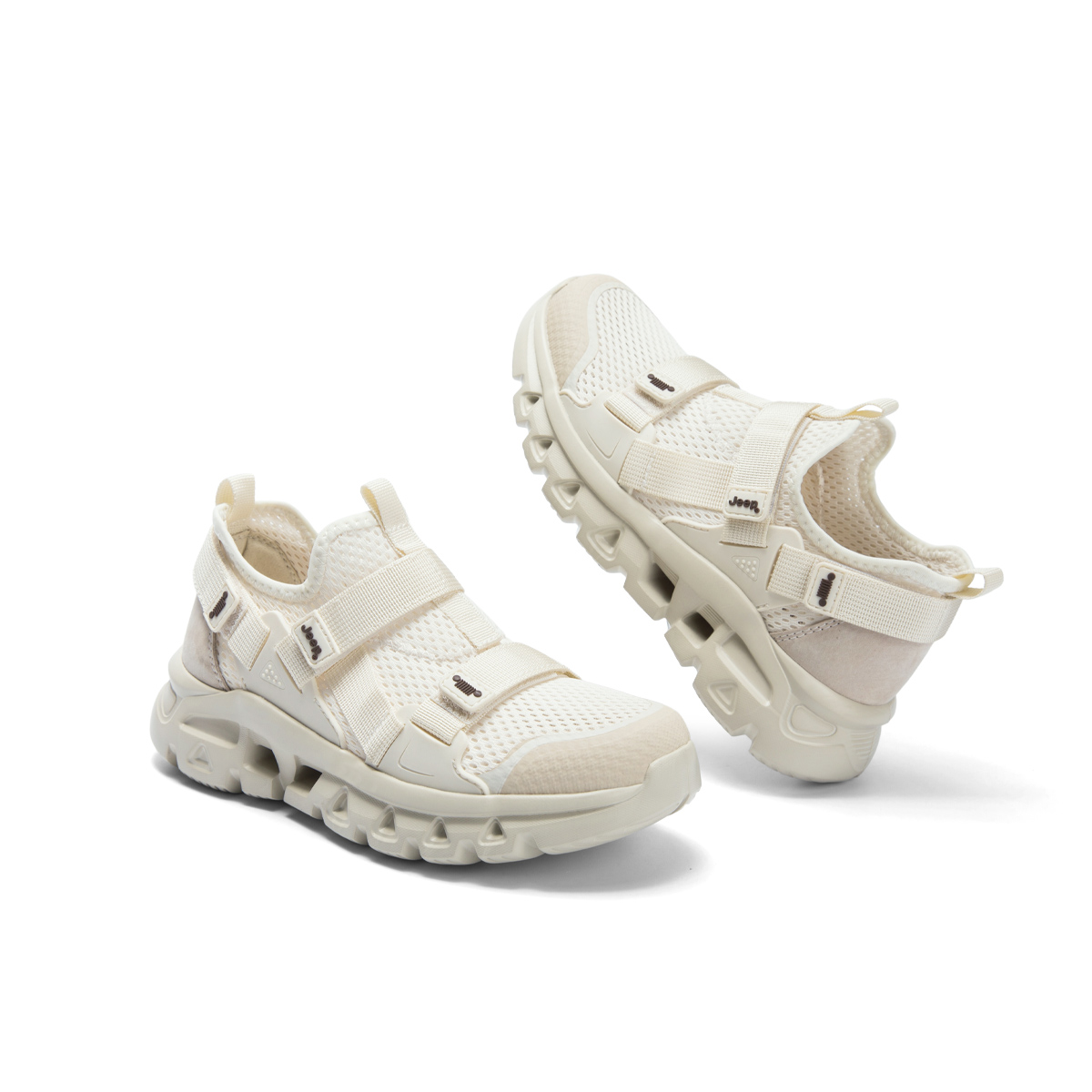 Jeep Fabric Breathable And Lightweight Low top Running Shoes Women’s White Gray