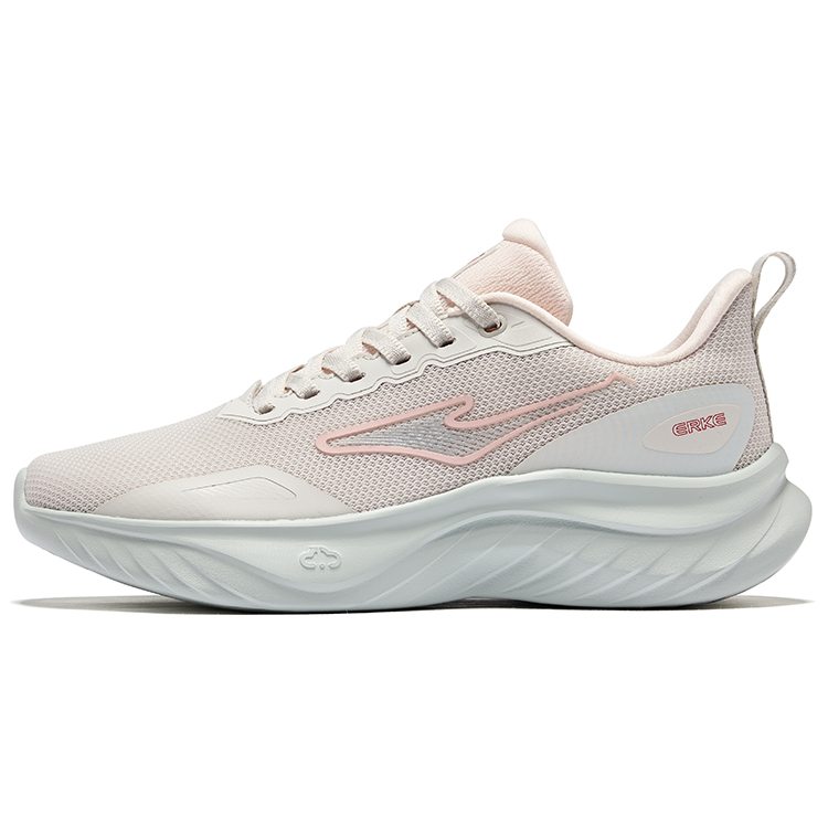 Erke Textile, Mesh Cushioning Rebound Cushioning Rebound Low top Casual Running Shoes Women’s Wild Gray Shell Pink