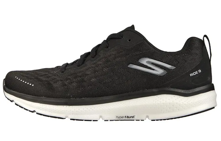Skechers GO RUN RIDE 9 Sports Cushioning Abrasion Resistant Breathable Lightweight Low top Running Shoes Men's Black