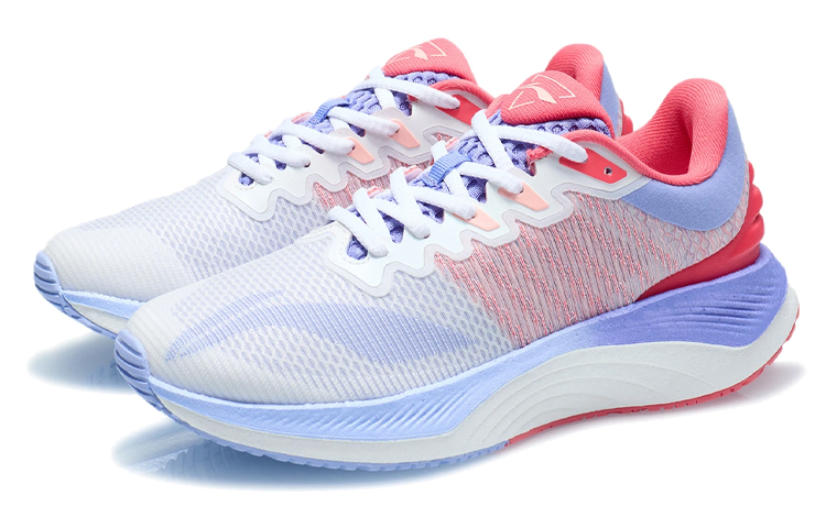 Li Ning YueYing Slip Resistant Abrasion Resistant Low top Running Shoes Women’s White Red Purple