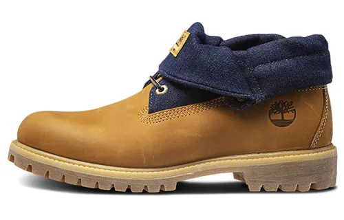 Timberland 6 Inch Premium Roll Top Boots 'Wheat Navy'