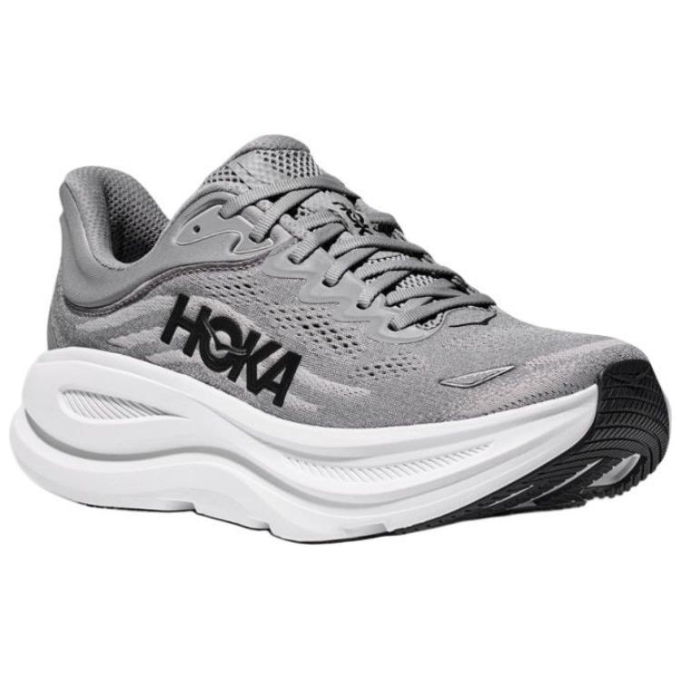HOKA ONE ONE Bondi 9 Slip Resistant Abrasion Resistant Low top Long Distance Running Shoes Men’s Gray 2E Width
