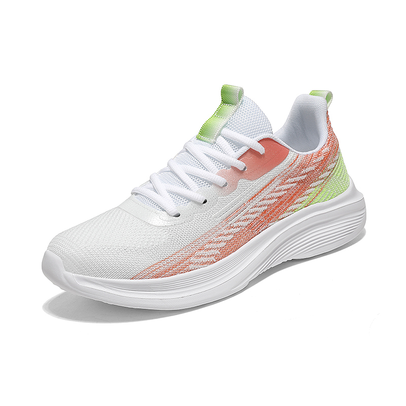 BIANSULONG Cushioning Slip Resistant Abrasion Resistant Low top Casual Running Shoes Unisex Neon White