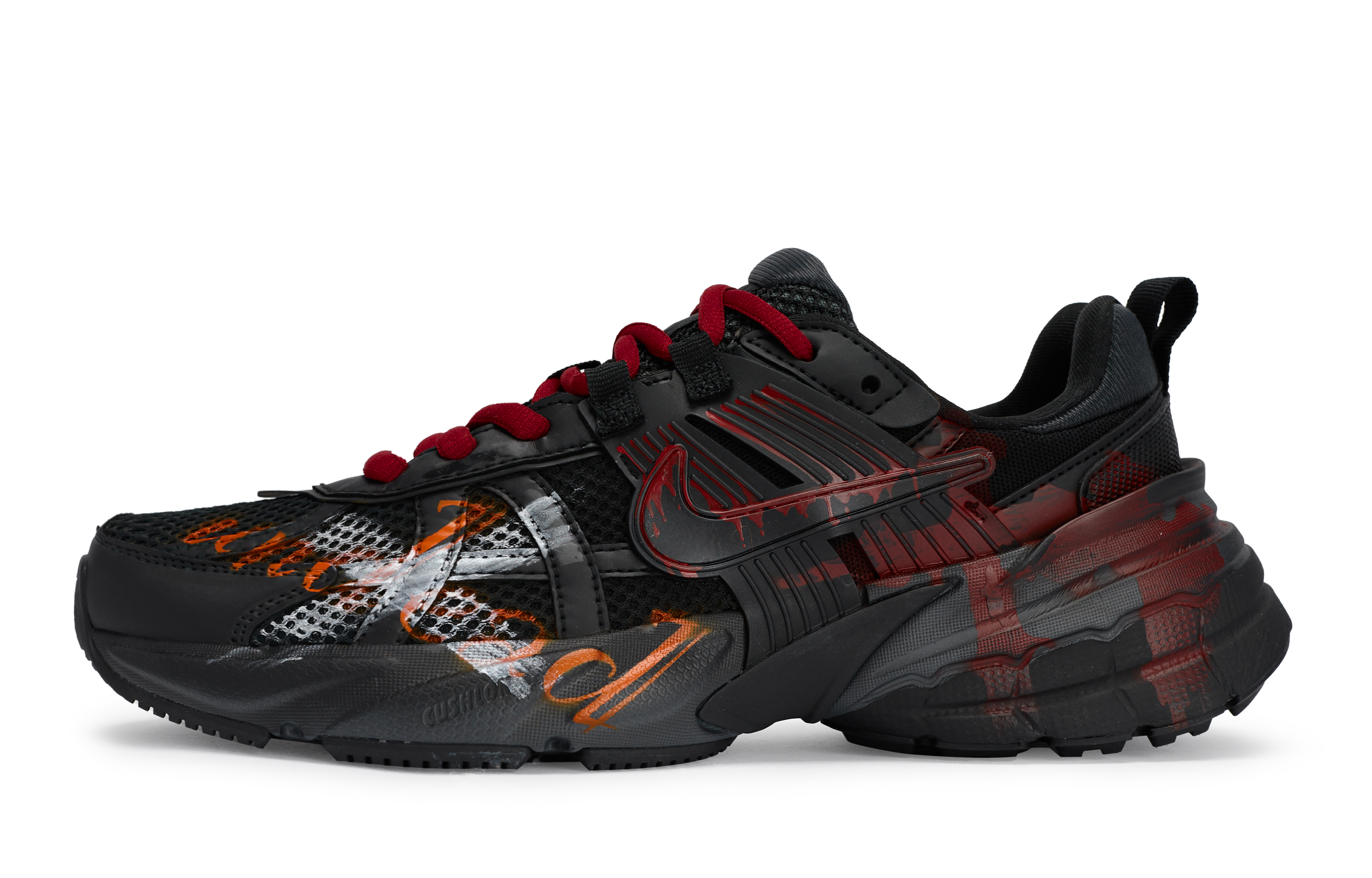 Nike V2K Run Cushioning Low top Running Shoes Women’s Black Red
