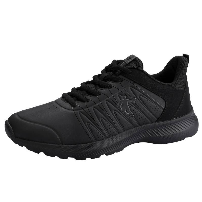 QIAODAN Cushioning Slip Resistant Abrasion Resistant Low top Running Shoes Men’s Black Gray