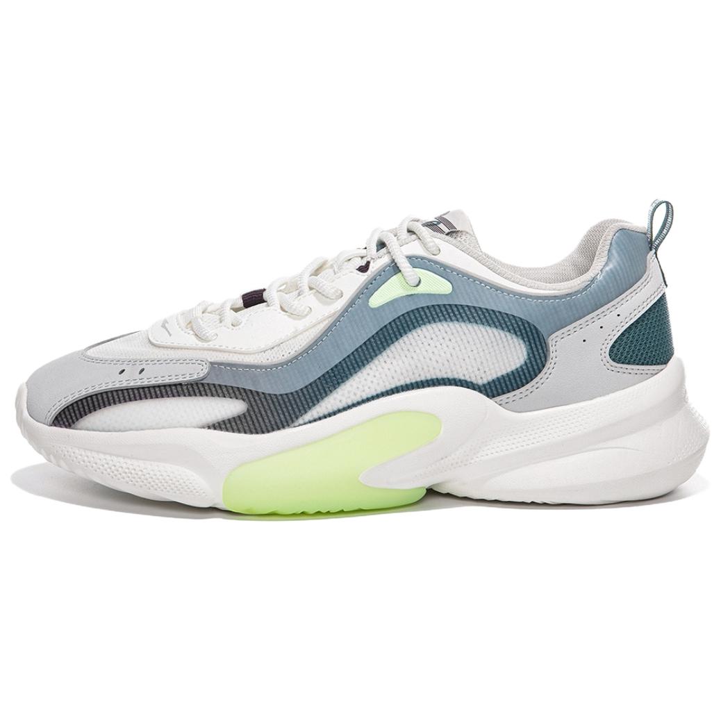 Erke Slip Resistant Abrasion Resistant Low top Training Running Shoes Unisex White Blue Green