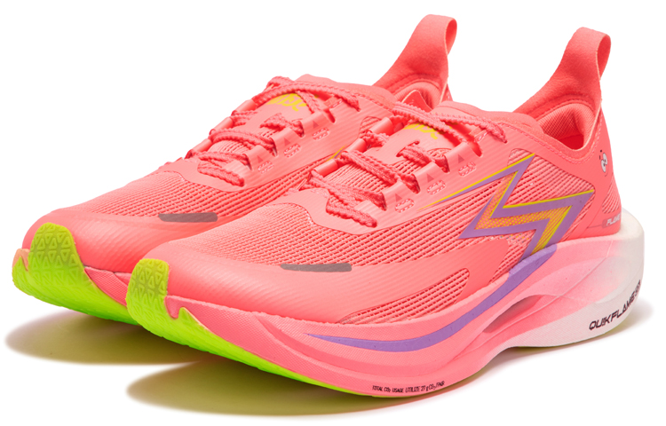 361° Flame 2.5 Low top Full Length Carbon Plate Marathon Running Shoes Unisex Coral Red